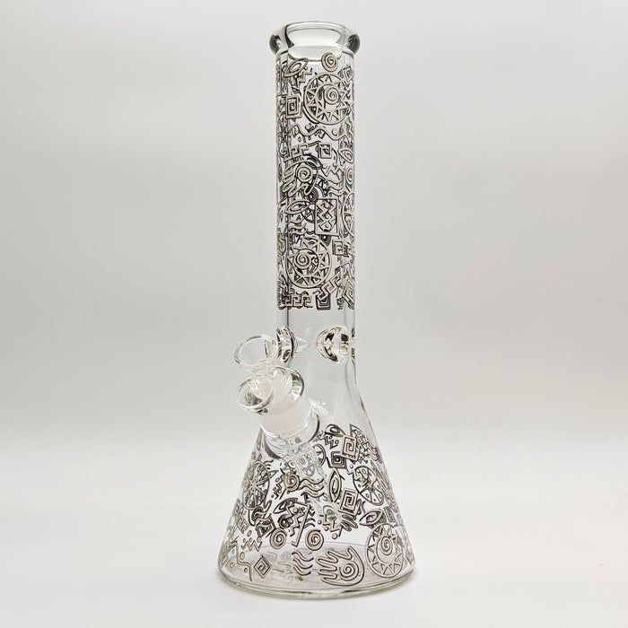 Glow in the dark 14" 7mm Egyptian Design Bong Glass Bong Super Supplys Inc Design B