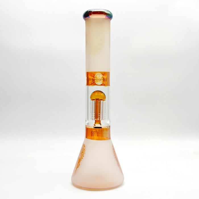 14" Electroplate Skull Design Percolator Beaker Glass Bong Super Supplys Inc