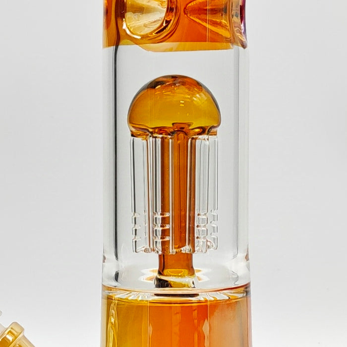 14" Electroplate Skull Design Percolator Beaker Glass Bong Super Supplys Inc