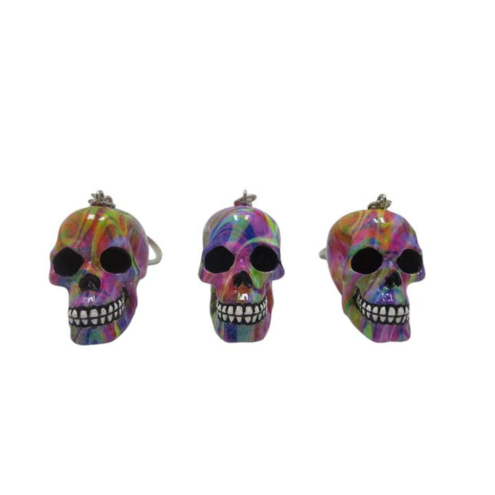 Resin With Water Transfer Printing Skull Key Chain-Assorted Gadget Super Supplys Inc Design A