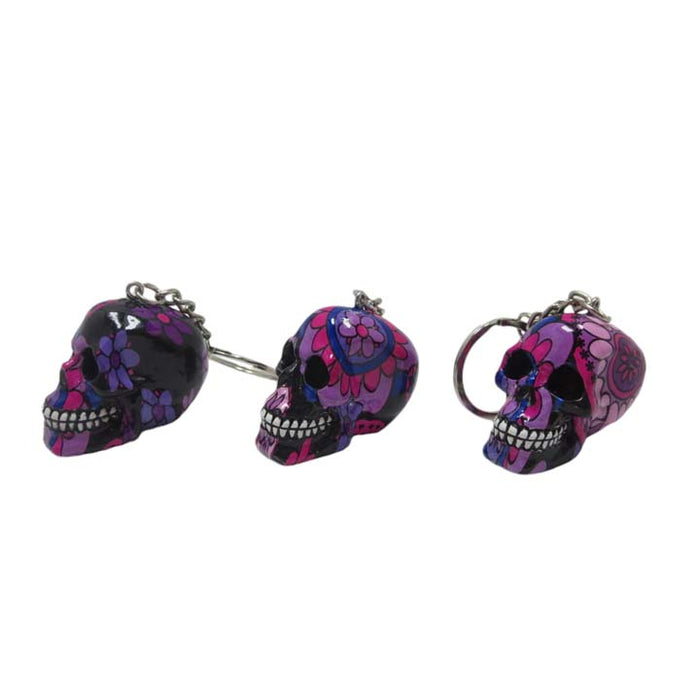 Resin With Water Transfer Printing Skull Key Chain-Assorted Gadget Super Supplys Inc Design S