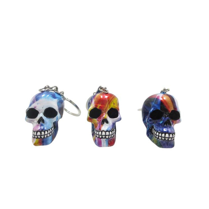 Resin With Water Transfer Printing Skull Key Chain-Assorted Gadget Super Supplys Inc Design M