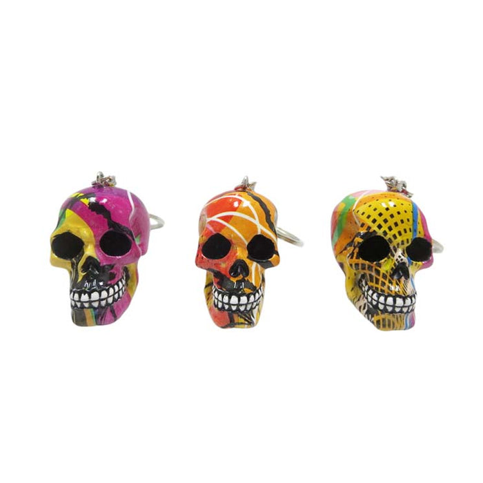 Resin With Water Transfer Printing Skull Key Chain-Assorted Gadget Super Supplys Inc Design F