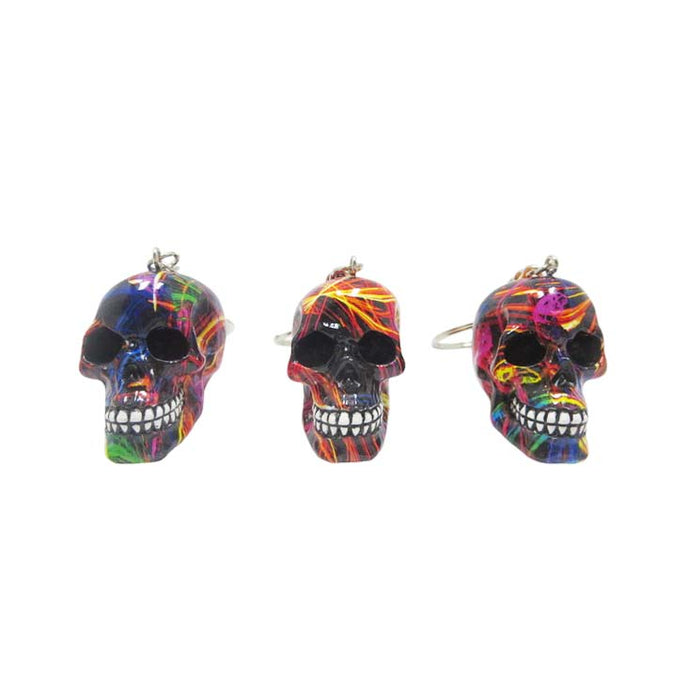 Resin With Water Transfer Printing Skull Key Chain-Assorted Gadget Super Supplys Inc Design E