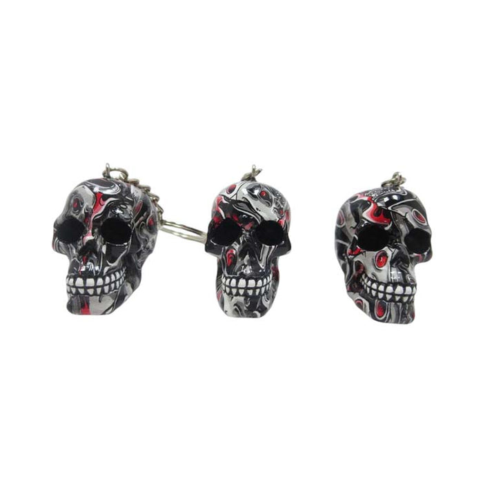 Resin With Water Transfer Printing Skull Key Chain-Assorted Gadget Super Supplys Inc