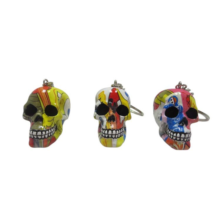 Resin With Water Transfer Printing Skull Key Chain-Assorted Gadget Super Supplys Inc Design B
