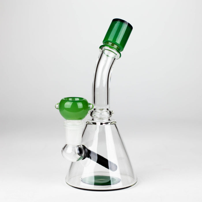 7" Bent neck fancy bong Other Shaped Bong Bongzie Smokes Green
