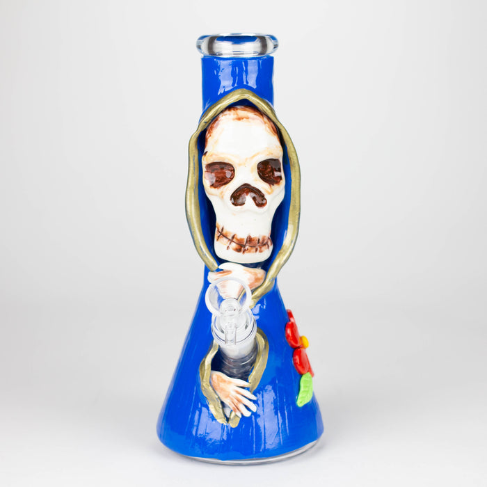 10" Resin 3D artwork Skull glass beaker [DY404] Resin · Silicone · Plastic Bong DY Glass