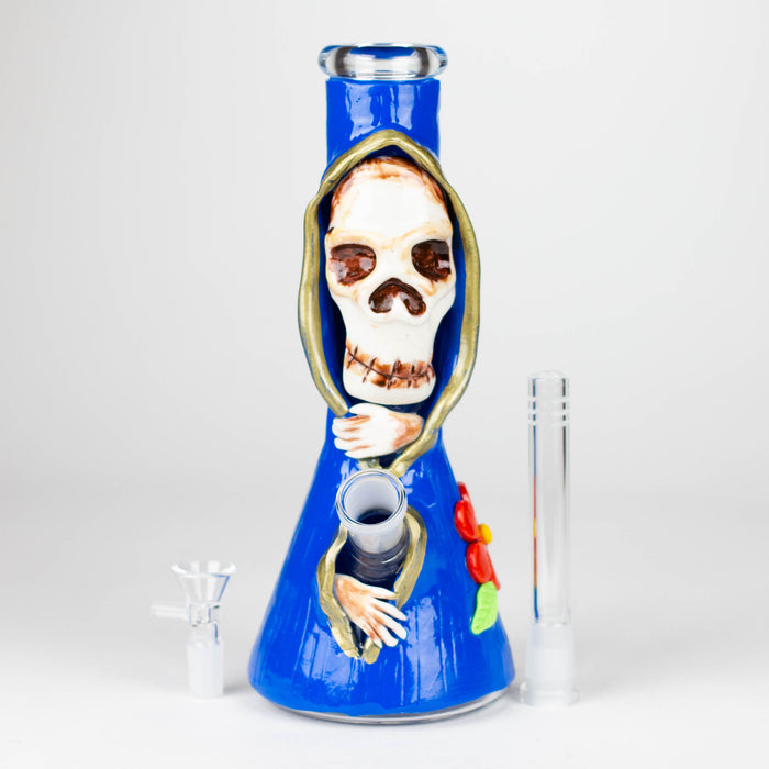 10" Resin 3D artwork Skull glass beaker [DY404] Resin · Silicone · Plastic Bong DY Glass