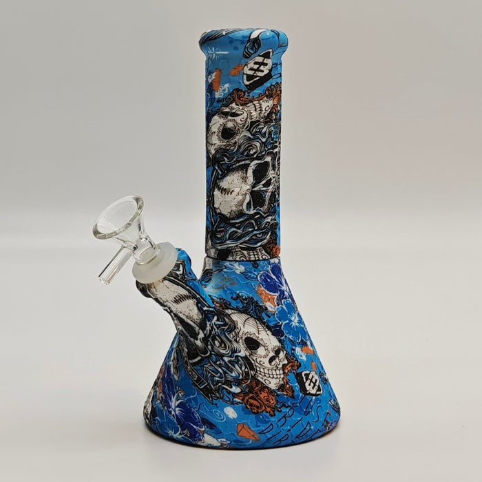 Fortune | 11" Graphic Silicone with glass percolator bong - Assorted [SP1060P] Bongs Fortune