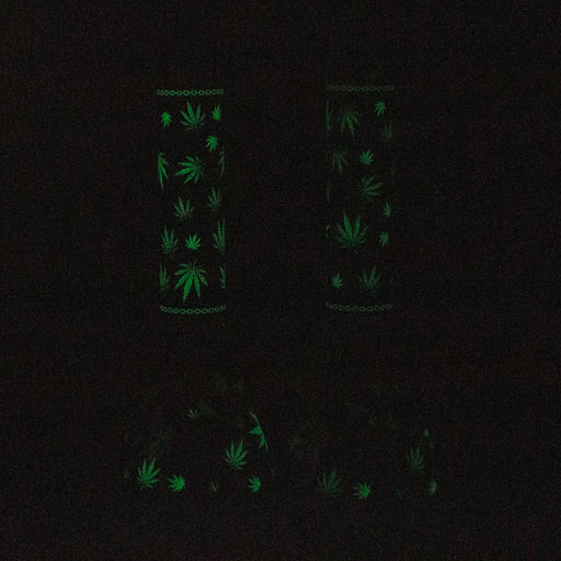14" 7mm Leaf Design Grown In the Dark Water Bong Beaker Bong Super Supplys Inc