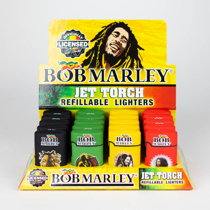 StriKo | Bob Marley single flame Refillable Torch lighter Display of 20 Lighters BB Canada