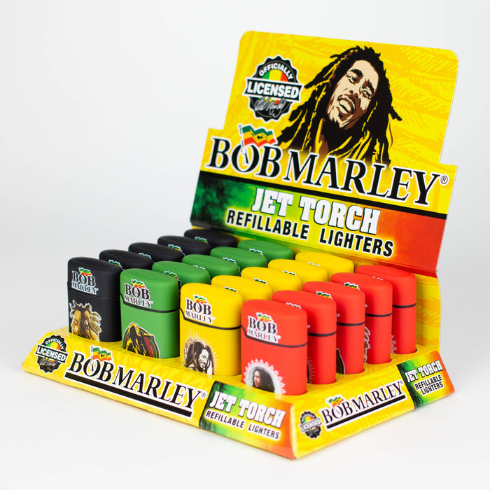 StriKo | Bob Marley single flame Refillable Torch lighter Display of 20 Lighters BB Canada