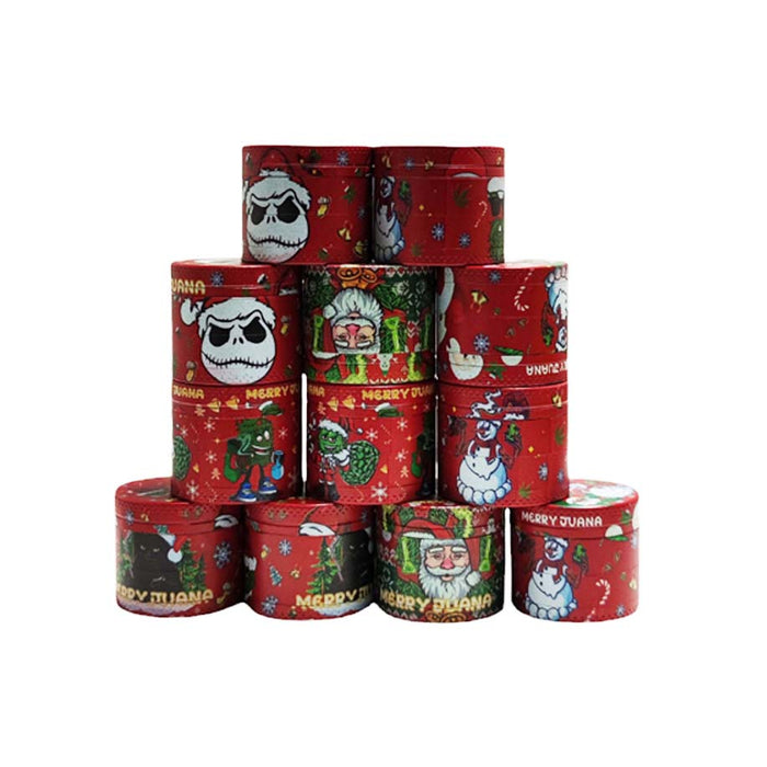 40*35mm Celebrate Design 4 Layers Zinc Grinder Box Of 12 Display Pack Super Supplys Inc