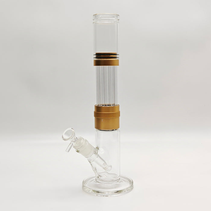 13.5" Detachable Airflow Straight Shooter Glass Bong Super Supplys Inc Gold