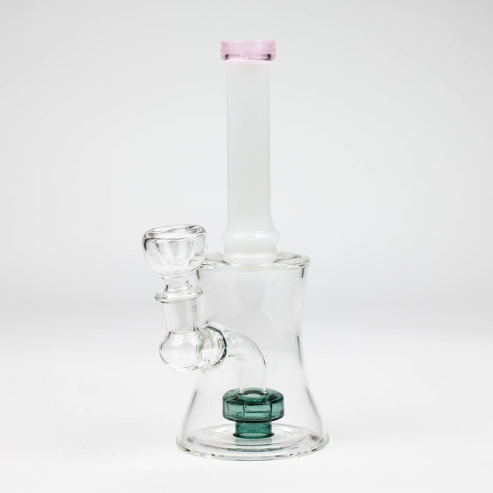 8" color tube glass bong with diffuser Beaker Bong Bongzie Smokes White