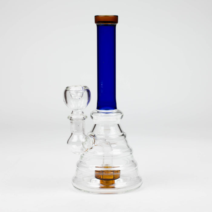 8" color tube glass bong with diffuser Beaker Bong Bongzie Smokes Blue
