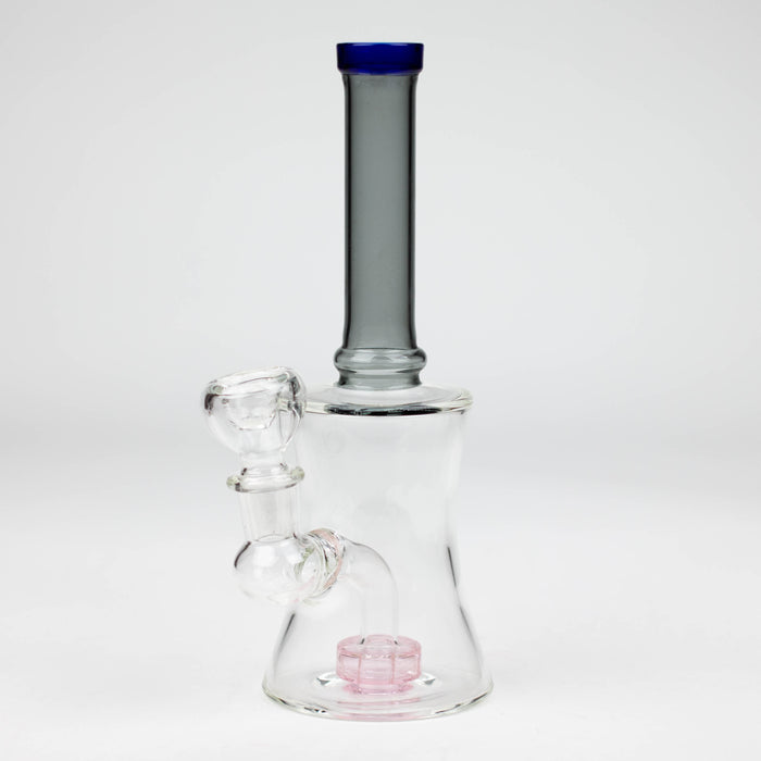 8" color tube glass bong with diffuser Beaker Bong Bongzie Smokes Black