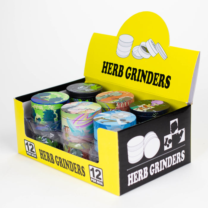 2.2" Metal Grinder 4 Layers with New RM Design 3 Box of 12 Display 777 Smoke