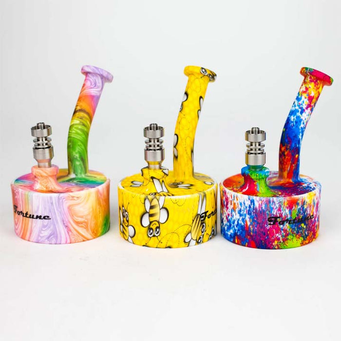 5" Silicone Hydrographic Dab Rig-Assorted Resin · Silicone Rig Fortune