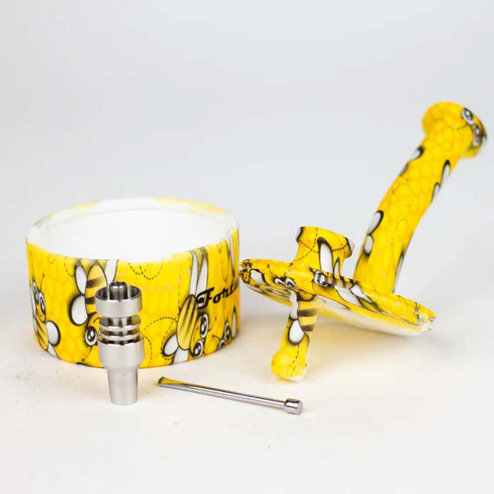 5" Silicone Hydrographic Dab Rig-Assorted Resin · Silicone Rig Fortune