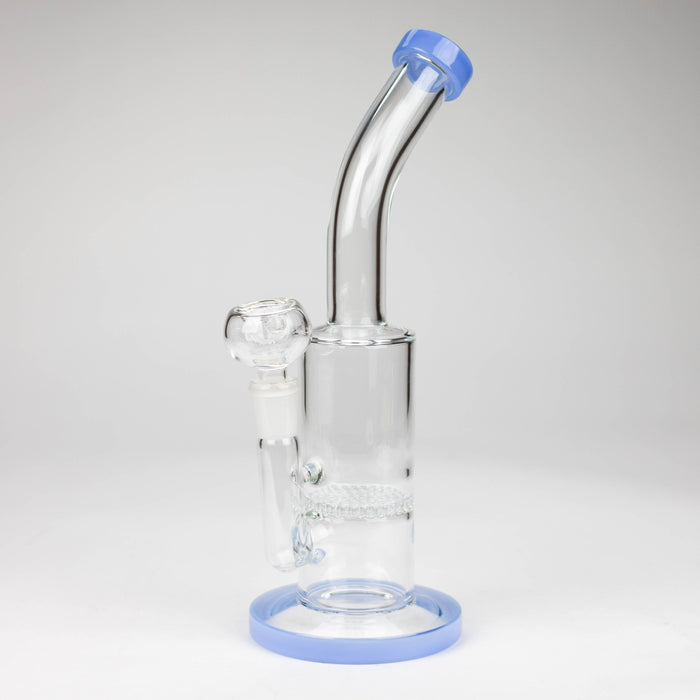 11" honeycomb glass water pipe Glass Bong Bongzie Smokes Blue