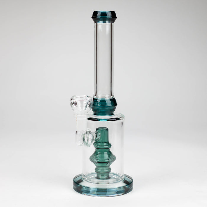 10" color accented glass water bong with diffuser Glass Bong Bongzie Smokes Green