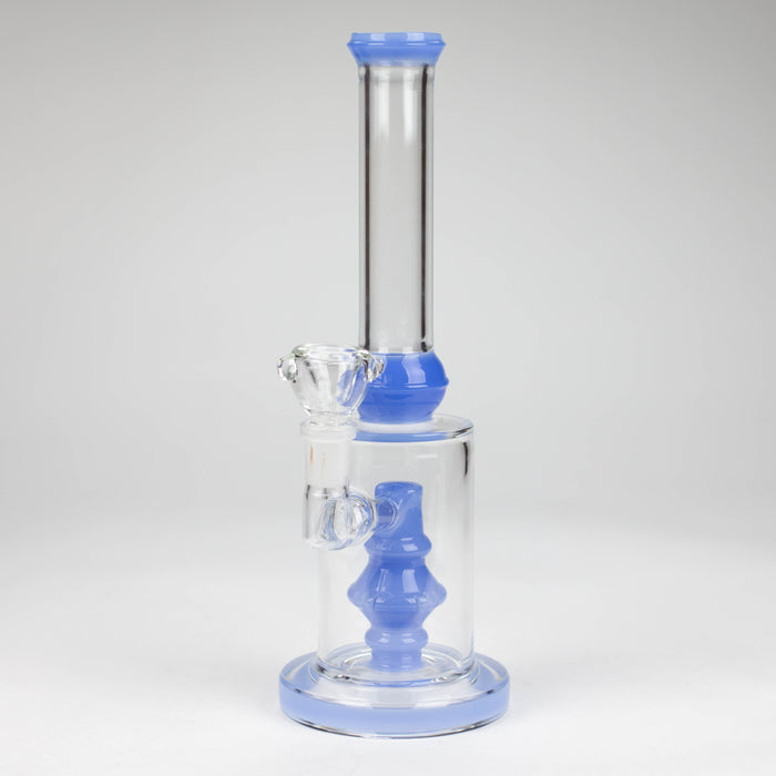 10" color accented glass water bong with diffuser Glass Bong Bongzie Smokes Blue
