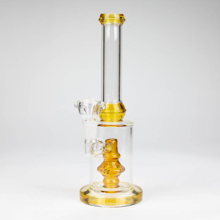 10" color accented glass water bong with diffuser Glass Bong Bongzie Smokes Yellow