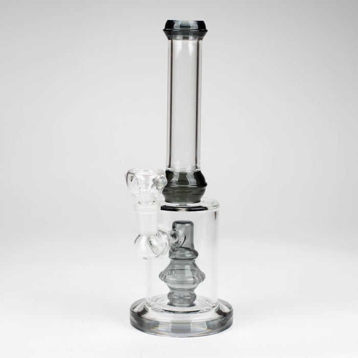 10" color accented glass water bong with diffuser Glass Bong Bongzie Smokes Black