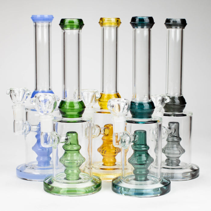 10" color accented glass water bong with diffuser Glass Bong Bongzie Smokes