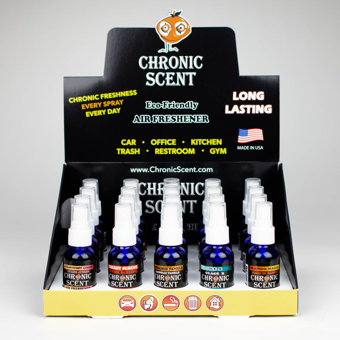 Orange Chronic | Scent Air Freshener Display of 20 Odour Eliminator Spray LEHIGH WHOLESALE 1oz / 30ml