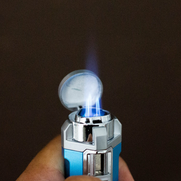 Scorch Torch | 3.5″ Auto Open Triple Torch with Cigar punch [61728-3T] Torch Canadian Distributor