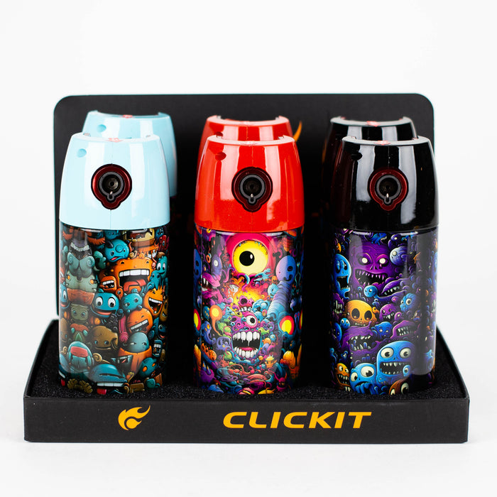 Click It | 2-IN-1 Spray Shape Single torch lighter with Stash can Lighters Canadian Distributor