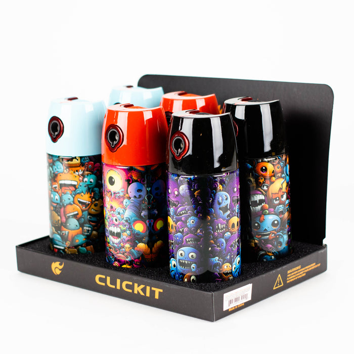 Click It | 2-IN-1 Spray Shape Single torch lighter with Stash can Lighters Canadian Distributor