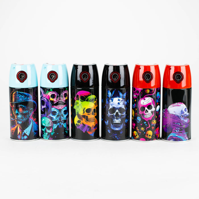Click It | 2-IN-1 Spray Shape Single torch lighter with Stash can Lighters Canadian Distributor Skull