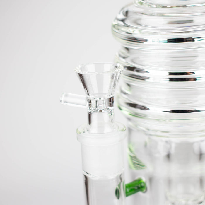 H2O | 18" 7mm glass bong with double layer honeycomb [H2O-5015] Bongs Canadian Distributor