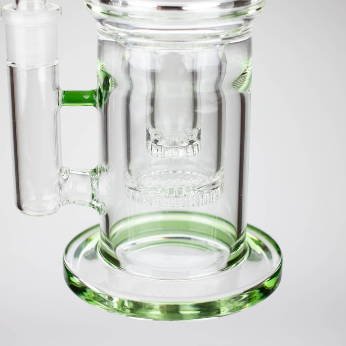 H2O | 18" 7mm glass bong with double layer honeycomb [H2O-5015] Bongs Canadian Distributor