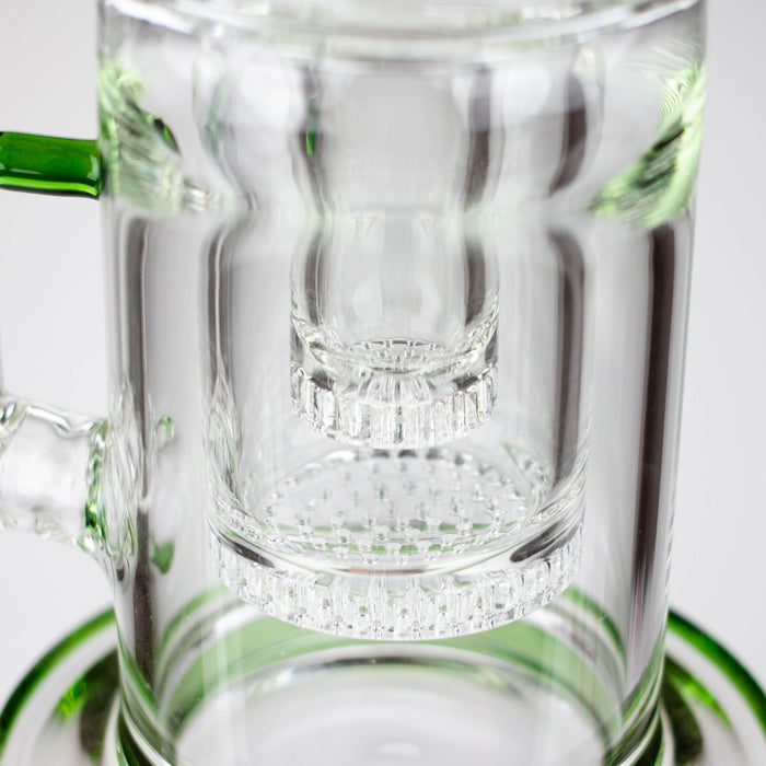 H2O | 18" 7mm glass bong with double layer honeycomb [H2O-5015] Bongs Canadian Distributor