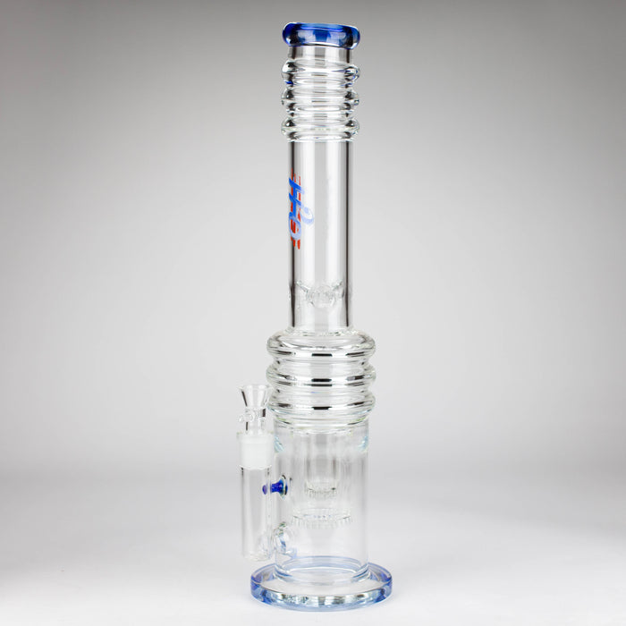 H2O | 18" 7mm glass bong with double layer honeycomb [H2O-5015] Bongs Canadian Distributor Blue