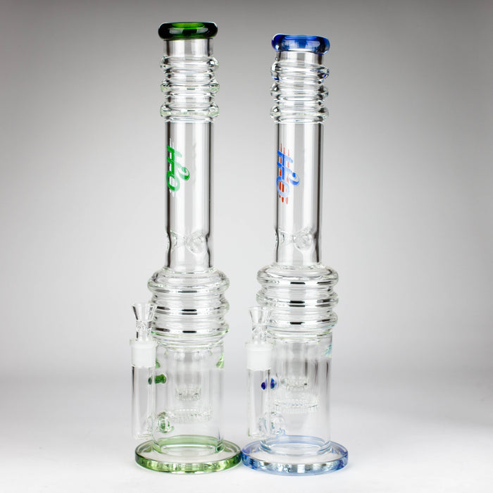 H2O | 18" 7mm glass bong with double layer honeycomb [H2O-5015] Bongs Canadian Distributor