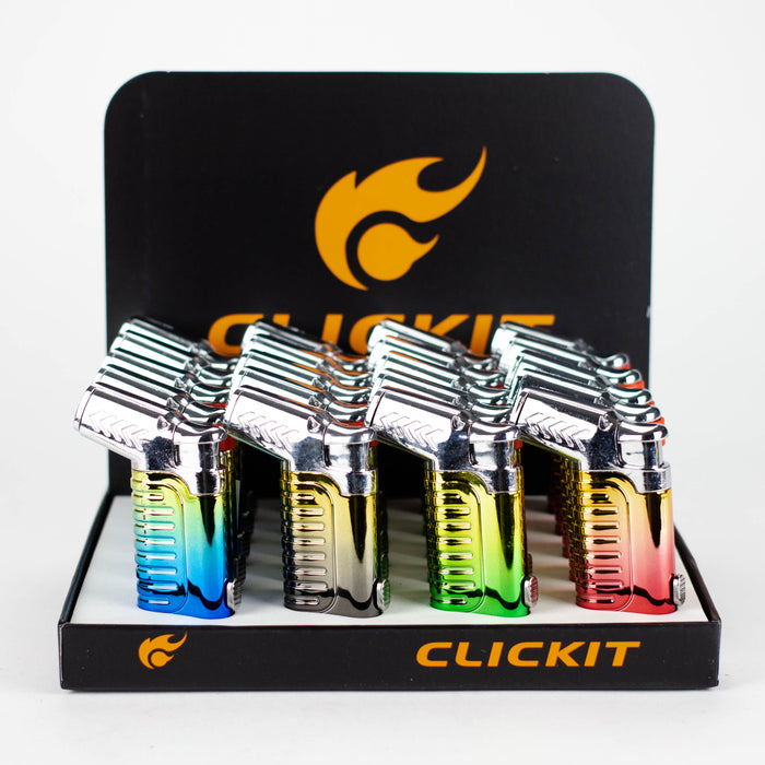 Click It | Shiny Triple Torch Lighter with cigar punch [GH-10817] Torch Canadian Distributor