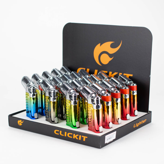 Click It | Shiny Triple Torch Lighter with cigar punch [GH-10817] Torch Canadian Distributor