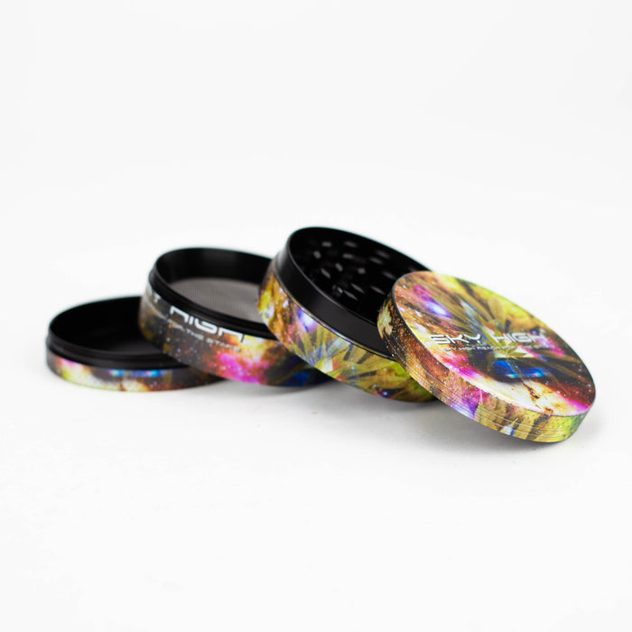 2.5" Metal Grinder 4 Layers with Astronaut Design Box of 6 Herb Grinder 777 Smoke