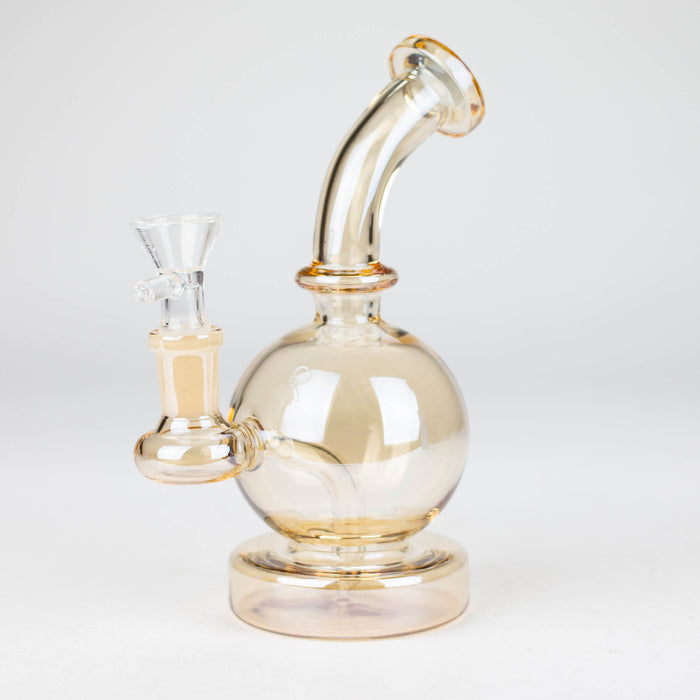 Z7" Solid Color Electroplate Glass Bong Glass Bong 777 Smoke Gold(Amber)