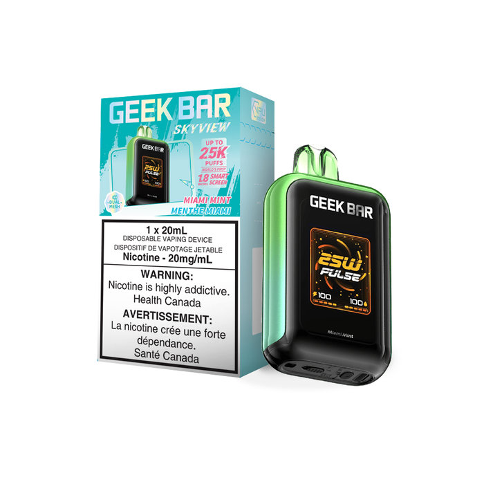 [ON] GEEK BAR | Skyview 25K Puffs Box of 5 Ontario Excise Tax TJ VAPE Miami Mint