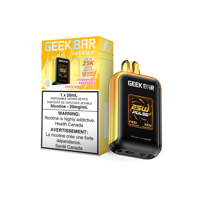 [ON] GEEK BAR | Skyview 25K Puffs Box of 5 Ontario Excise Tax TJ VAPE Strawberry Banana Ice