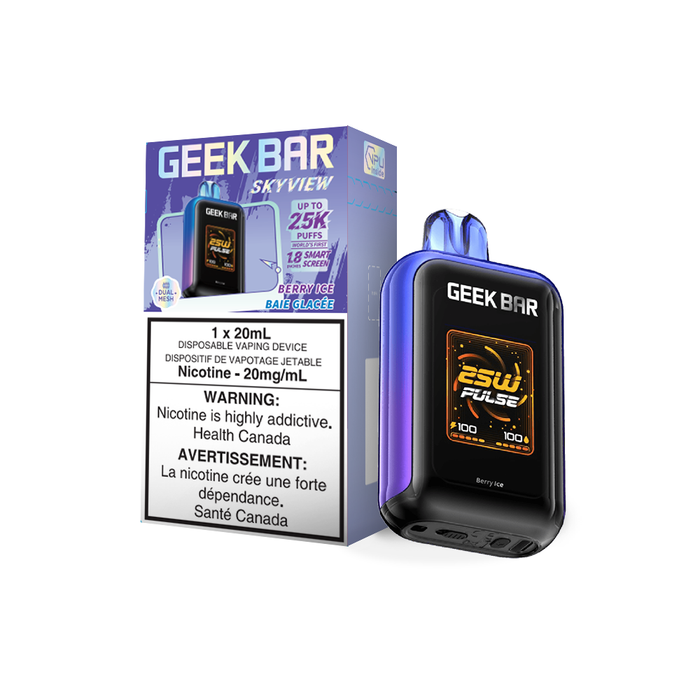 [ON] GEEK BAR | Skyview 25K Puffs Box of 5 Ontario Excise Tax TJ VAPE Berry Ice