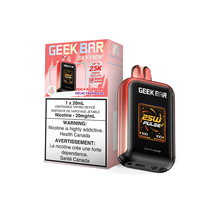 [ON] GEEK BAR | Skyview 25K Puffs Box of 5 Ontario Excise Tax TJ VAPE Peach Raspberry