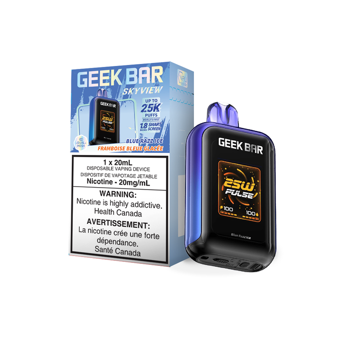[ON] GEEK BAR | Skyview 25K Puffs Box of 5 Ontario Excise Tax TJ VAPE Blue Razz Ice